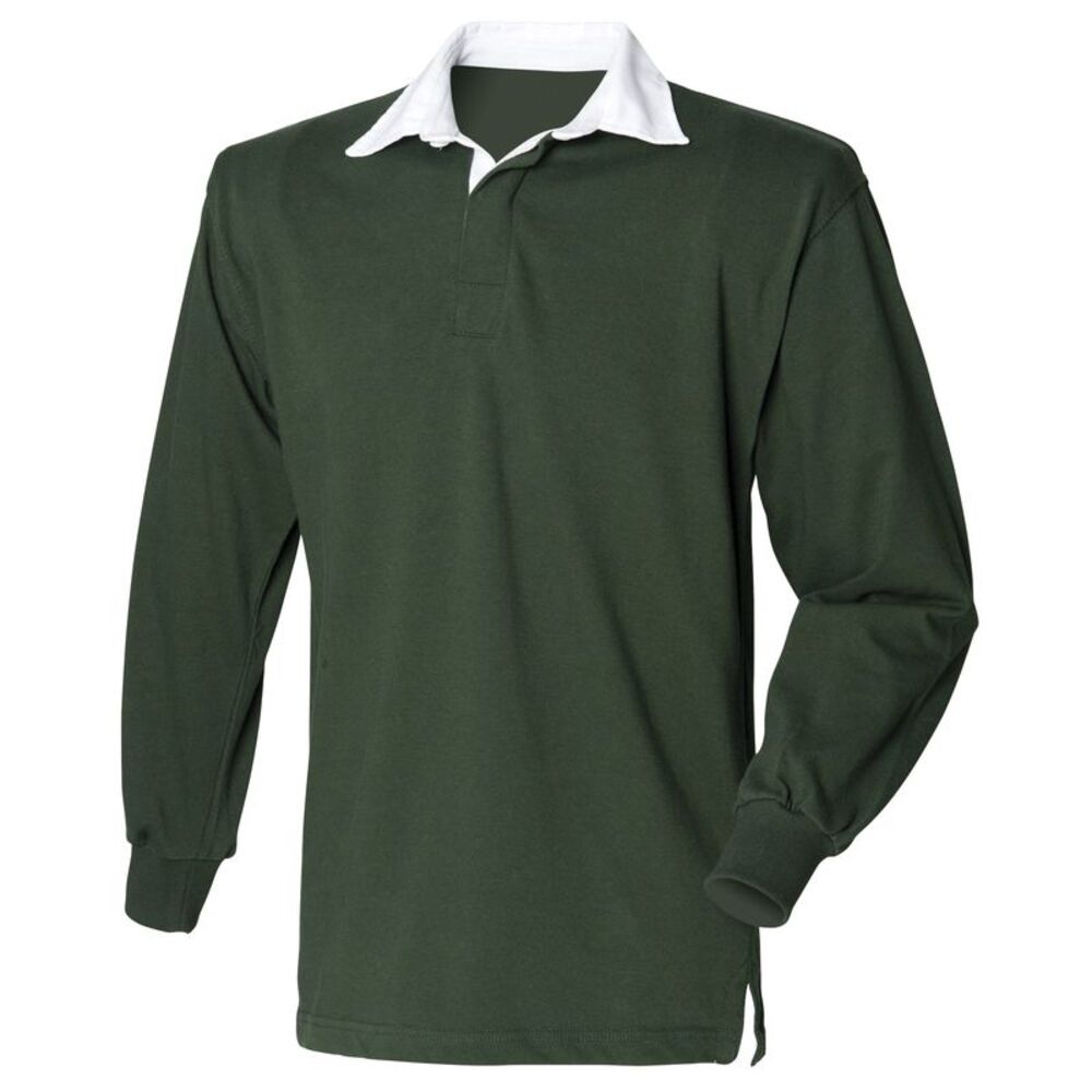 Front Row Mens Long Sleeve Sports Rugby Cotton Polo Shirt /T-Shirt/Top Szs S-3XL